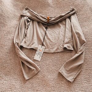 rachel pally off shoulder top long sleeve soft comfy top